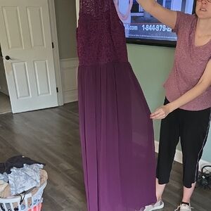 Elegant Purple Lace Gown